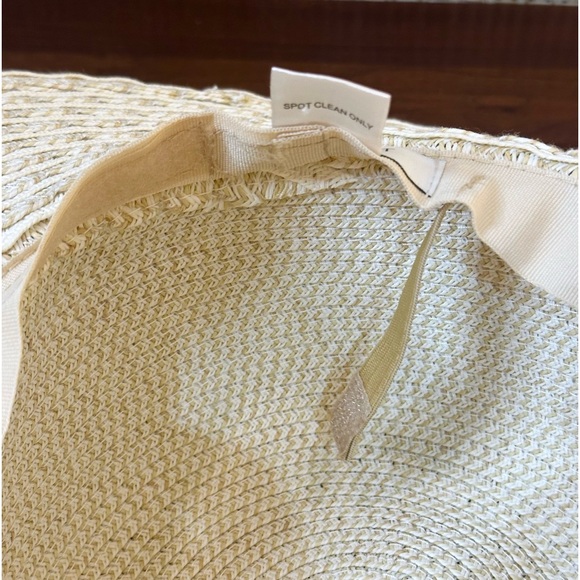 🌟HP🌟VTG 2000s Textured Cream Wide Brim Paper Straw Hat by Nine West - Picture 11 of 13